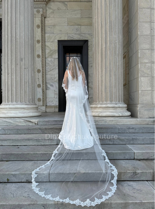 Soft Lace Edge Cathedral Veil